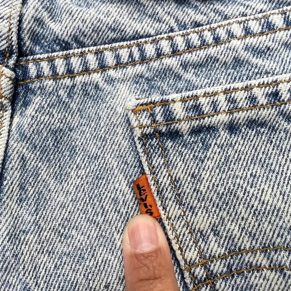 Vintage‎ Levi's 505 Distressed Shorts Women's 10/30 Orange Tab Made in USA